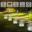 Bowfar 12 Stück Solar Bodenleuchten Aussen, Solarleuchten Garten mit 12 LEDs für Außen, 3000K Kaltweiß Wasserdicht Led Solar Gartenleuchten, Solarlampen für Rasen Auffahrt Gehweg Patio Garden