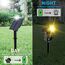 T-SUN Solar Gartenleuchte, 2 Stück Solarstrahler Solarlampen für garten, IP65 Wasserdicht LED Solarlampe mit 2 Helligkeitsstufe, 3 Meter Kabe,Auto-on/off für Bäume,Sträucher,Gartenweg(3000K Warmweiß)