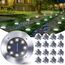Qedertek 16 Stück Solar Bodenleuchten Aussen Garten - 8 LED Solarleuchten Außenleuchte Weiß, Solar Gartenleuchten Wasserdicht Solarlampen für Garten, Rasen, Gehweg, Patio, Auffahrt