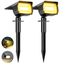 btfarm 2 Stück Solarstrahler für Außen Garten, 72 LED Solarlampen für Außen IP65 Wasserdicht Solar Strahler Gartenleuchten, Solarleuchten für Rasen Auffahrt Gehweg Patio Baum, Warmweiß
