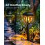 GIGALUMI Solarlampen für außen, 6 Stück LED Solar Gartenleuchten, solarbetriebene Lichter für Garten, Terrasse, Balkon, Landschaft, Gehweg, Pfad (Flackernde Flamme)