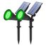 T-SUNUS Gartenstrahler Solar, 4 LED Solarlampen für Außen Garten, Solarstrahler für Außen mit 2 Helligkeitsmodi, IP65 Wasserdicht für Baum Yard Patio (2 Stück Grün)