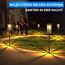 JSOT Solarlampen für Außen, 12 LED Solarleuchte Garten Solarleuchten [Kaltweiß und Warmweiß Licht] 2 Beleuchtungsmodi Wegeleuchten Aussen Wasserdichte Landschaft Lichter Led Gartenleuchten - 4 Stück