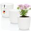 idea-station Sati Blumentopf Set 3 x 15 cm - weiß - bruchsichere Blumentöpfe aus Plastik für verschiedenste Pflanzen, Blumen - Matte Übertöpfe für innen und außen