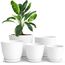 Utopia Home 5er-Pack Blumentopf 18/17/15/13/12 cm Übertopf mit Untertasse Für Küche, Balkon Blumentöpfe mit Untertasse Gartenpflanzen Sukkulenten, für Zimmerpflanzen Weiß.