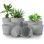 Utopia Home 10er-Pack Blumentopf 18/17/15/13/12 cm Übertopf mit Untertasse Für Küche, Balkon Blumentöpfe mit Untertasse Gartenpflanzen Sukkulenten, Baumschule Blumentopf für Zimmerpflanzen Grau.