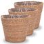 Decorasian Pflanzkorb – Übertopf geflochten – dekorativer Seegras Blumentopf mit Folieneinsatz im Boho Stil, 3 Stück 22cm