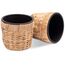 Decorasian 2er Set Blumentopf rund geflochten aus Seegras mit Kunststoffeinsatz zum bepflanzen - Pflanztopf - 2 Stück 16cm