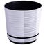 KORAD Blumentopf/Übertopf Weiß mit Streifen 16 cm - Pflanzkübel aus Hochwertiger Kunststoff - Dekorativer Topf für Pflanzen