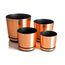 KORAD Übertöpfe Satz 4 Stück Kupfer 16 cm, 18 cm, 21 cm, 26 cm - dekorative Übertöpfe in 4 der Größe von 16 cm, 18 cm, 21 cm, 26 cm für Blumen, Kräuter, Pflanzenkompositionen. OSL S4/121