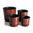 KORAD Übertöpfe Satz 4 Stück Holz 16 cm, 18 cm, 21 cm, 26 cm - dekorative Übertöpfe in 4 der Größe von 16 cm, 18 cm, 21 cm, 26 cm für Blumen, Kräuter, Pflanzenkompositionen. OSL S4/144