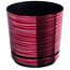 KORAD Blumentopf/Übertopf Rot mit Streifen 26 cm - Pflanzkübel aus Hochwertiger Kunststoff - Dekorativer Topf für Pflanzen