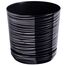 KORAD Blumentopf/Übertopf Schwarz mit Streifen 18 cm - Pflanzkübel aus Hochwertiger Kunststoff - Dekorativer Topf für Pflanzen