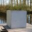 VIVANNO Pflanzkübel Fiberglas Block Frostsicher - 50x50x50 cm - Beton-Design Grau - Blumenkübel Quadratisch für Draußen und Drinnen