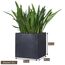 VIVANNO Pflanzkübel Fiberglas Block Frostsicher - 40x40x40 cm - Steinoptik Anthrazit - Blumenkübel Quadratisch für Draußen und Drinnen