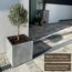 VIVANNO Pflanzkübel Fiberglas Block Frostsicher - 40x40x40 cm - Beton-Design Grau - Blumenkübel Quadratisch für Draußen und Drinnen