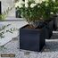 VIVANNO Pflanzkübel Fiberglas Block Frostsicher - 60x60x60 cm - Anthrazit Matt - Blumenkübel Quadratisch für Draußen und Drinnen