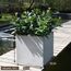 VIVANNO Pflanzkübel Fiberglas Block Frostsicher - 50x50x50 cm - Beton-Design Grau - Blumenkübel Quadratisch für Draußen und Drinnen