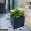 VIVANNO Pflanzkübel Fiberglas Block Frostsicher - 30x30x30 cm - Anthrazit Matt - Blumenkübel Quadratisch für Draußen und Drinnen