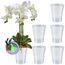 Santino 6er-Set Orchideentopf transparent mit selbstbewässerndem Dochtsystem - D 15 cm - Transparent - 2 L