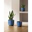 LE TAUCI 3er Set Blumentopf Keramik, 21+17+14 cm Durchmesser Ubertopf für Zimmerpflanzen, Plfanztopf mit Drainagelöchern, Mittelgroßer Zylinder Blumentopf, Reaktive Glasur Ozeanblau