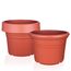 BigDean 6X Blumentopf Ø 20 cm Farbe Terrakotta Kunststoff Pflanztopf Containertopf Übertopf Pflanzkübel rund 20 x 14,5 cm