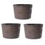 Jinfa 3er-Set Miniteich Pflanzkübel aus Kunststoff in Weinfassoptik bottich Blumenkübel | Farbe: Eiche | Design: Barrique | Ø 36 cm