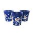 Hum Flowerpots, 15cm, 3er-Set, in Verschiedenen Farben und Mustern, Blumentöpfe aus Kunststoff für Drinnen und Draußen, Blaue Kolibris