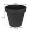 BigDean XL Blumentopf Ø 50 cm aus Kunststoff - Anthrazit - Pflanztopf Containertopf Übertopf Pflanzkübel rund - Drainage-Möglichkeit