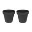 BigDean 2X XL Blumentopf Ø 50 cm aus Kunststoff - Anthrazit - Pflanztopf Containertopf Übertopf Pflanzkübel rund - Drainage-Möglichkeit
