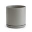 D'vine Dev 94-O-D-3 Keramik-Blumentopf mit Ablaufloch und Untersetzer, zylinderförmig, runder Blumentopf für den Innenbereich, Grau, 20,3 cm
