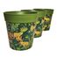 Hum Flowerpots, 22 cm, 3er-Set, in Verschiedenen Farben und Mustern, Blumentöpfe aus Kunststoff für Drinnen und Draußen, Grüner Dschungel