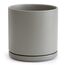 Keramik-Übertopf mit Ablaufloch und Untersetzer, Indoor Zylinder, runder Blumentopf 25,4 cm, grau, 94-O-L-3