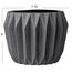 Bloomingville Moderner Übertopf aus Steingut, geriffelt, mattgrau, 20,3 x 15,2 cm