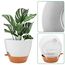 GARDIFE Selbstbewässernde Blumentöpfe, 25,4 cm, 2 Stück, große Kunststoff-Pflanzgefäße mit tiefem Reservior und hohen Drainagelöchern für Innen- und Außenbereich, Pflanzen und Blumen, Weiß