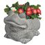 Classic Home and Garden Cement Buddies Pflanzgefäß für drinnen und draußen, mit Ablaufloch, Frosch, Naturgrau, groß, 19 cm