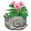 Classic Home and Garden Cement Buddies Pflanzgefäß für drinnen und draußen, mit Ablaufloch, lächelnde Schnecke, Naturgrau, groß, 20,3 cm