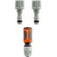 Gardena Anschluss-Satz: Wasserhahnanschluss-Set für 13 mm (1/2")- und 15 mm (5/8") Wasserschläuche, einfache und werkzeuglose Befestigung (18286-20)