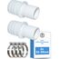 Pangaea Tech Kunststoff, 2X Schlauchverbinder 32mm auf 38mm Ø Set mit Schlauchschellen - Pool-Schlauchadapter - Doppelschlauchtülle 2er Pack