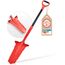 Red Tools Gärtnerspaten Power Head - Spaten mit Wurzelsäge - 115cm - hochwertiges Spatenblatt für steinige & Harte Böden - mit Trittkante und bequemem Soft-Touch-Griff (Rot)