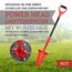 Red Tools Gärtnerspaten Power Head - Spaten mit Wurzelsäge - 115cm - hochwertiges Spatenblatt für steinige & Harte Böden - mit Trittkante und bequemem Soft-Touch-Griff (Rot)