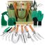 YAUNGEL Gartenwerkzeug Set, 10 Stück Schwerlast Edelstahl Gartenarbeit Kit mit Non-Slip Holzgriff- Garten Geschenke Verpackung für Frauen Männer, Grün