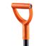 KADAX Drainierspaten, Drainagespaten mit D-Griff, Schaufel aus Stahl, Spitze Schaufel mit Stiel, Gartenspaten zum Löchergraben, Drainageschaufel, Spaten (121 cm, schwarz/orange)
