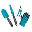 Gardena Grundausstattung Kleingeräte Aktion: 4-teiliges Gartenset für die Gartenpflege, universelle Gartenschere, stabile Blumenkelle, Unkrautstecher, atmungsaktive Gartenhandschuhe 8/M (8965-30)