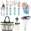 Gartenwerkzeug Set, 16 Stück Blumen Gartengeräte Set Garten-Handwerkzeug-Geschenkset，Gartengeschenke für Frauen und Männer, mit Gartenschere und Aufbewahrungstasche，Garten Zubehör Geschenk