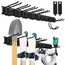 Sinoer Garage Tool Management Wandregal, Garage Wall Management Aufbewahrungsregal mit Haken mit 9 verstellbaren Bügeleisen, Gartengeräten, Stühlen, Besen, Mopps, Rechen