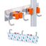 Meiyijia Wandhalterung Multifunktional, selbstklebend, Mop Halterung, 304 gebürstet, Edelstahl, zum Aufhängen von Werkzeugen, 2 Schlitzen und 3 Haken