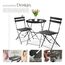 tectake® Gartenmöbel Bistro Set aus Gartentisch mit Stühlen, Balkonmöbel Kleiner Balkon, Klapptisch mit 2X Gartenstuhl, Outdoor Sitzgruppe mit Balkontisch, wetterfest für Garten, Balkon (schwarz)