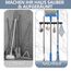 3-H Besenhalterung Wand 2 Stück, 2-in-1 Dual Montage (Stabile Schraubmontage oder wandschonend selbstklebend), Edelstahl Gerätehalter Wandhalterung für Garten Garage Keller(3 Halter & 4 Haken,Schwarz)