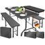 KESSER® Bierzeltgarnitur 3-teilig Set Tisch & 2X Bank | Buffettisch für drinnen & draußen Gartengarnitur klappbar 183x76x74cm Kunststoff Klapptisch Gartentisch Inkl Abdeckung & Tragegriffe